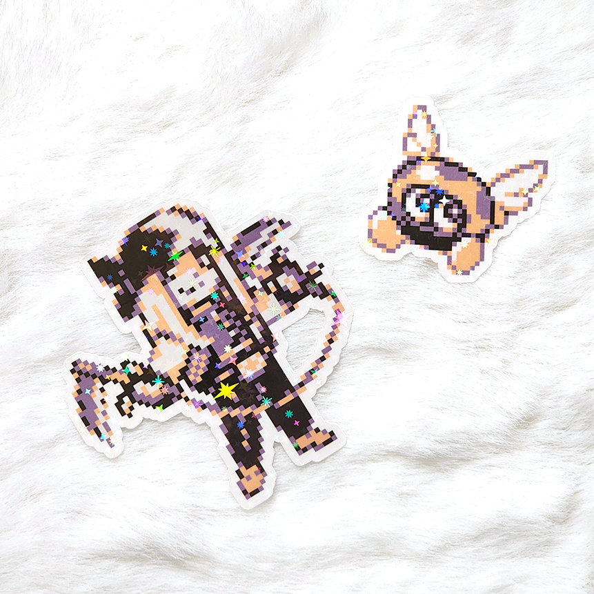 Trainer Axl + Parabiddybud Vinyl Stickers - Sparkle Holo