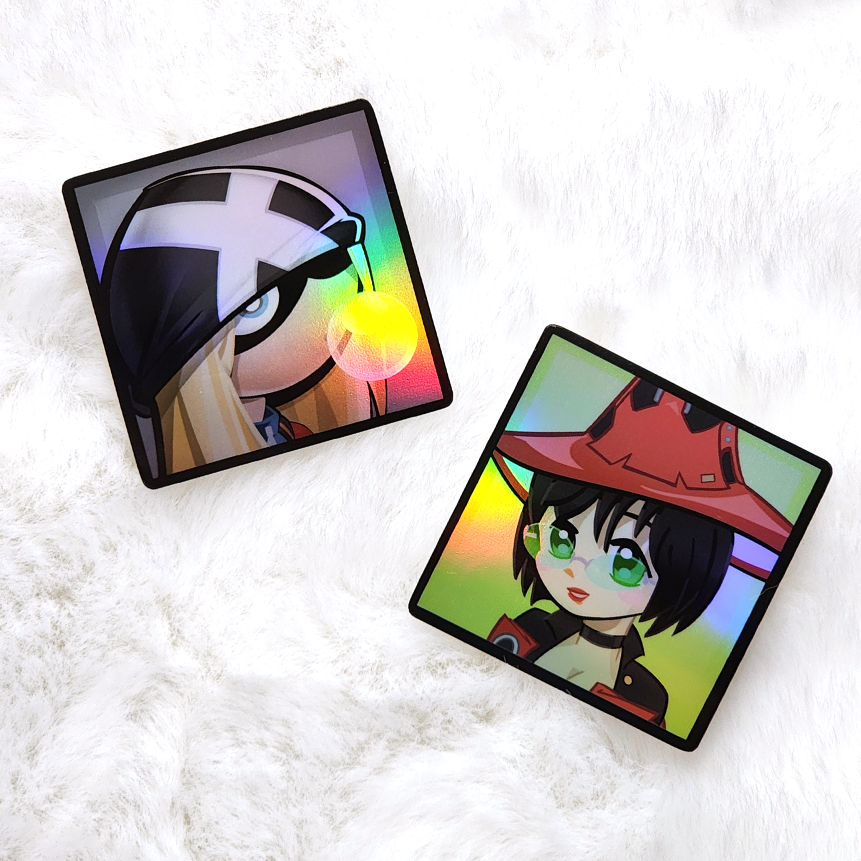 Axl + I-No Xbox 360 Gamerpic 2" Vinyl Stickers - Holographic, Matte