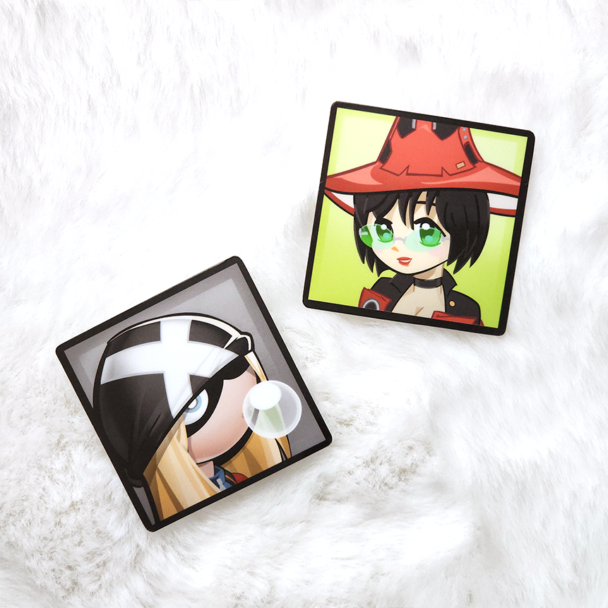 Axl + I-No Xbox 360 Gamerpic 2" Vinyl Stickers - Holographic, Matte