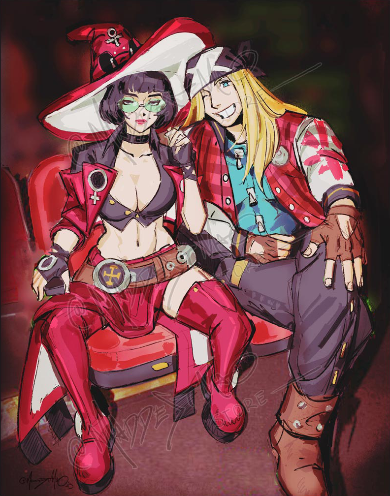 Axl + I-No Green Line Meme - Art Print