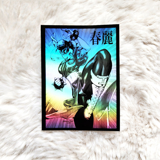 Manga Chun-Li 3.5" Vinyl Sticker - Holographic